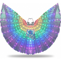 Luminous LED Butterfly Wing Cloak Stage Performance Belly Dance Costume Glowing Wearable Art Halloween Party Photo Prop Gear