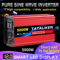 Onduleur DC12V/24V à AC 220V, tension 50/60HZ, transformateur solaire, convertisseur d'onde sinusoïdale Pure avec affichage LED, prise universelle