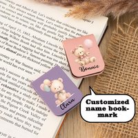 1 personalized leather magnetic bookmark Customized leather birth flower bookmark, personalized magnetic bookmark Textual Page