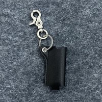 Fashion Leather Lighter Case Portable Simple Design Keychain Accessory Black Lighter Protective Cover Unisex
