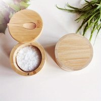 Bamboo Salt And Pepper Seasoning Jars Set Wood Condiment Box Bowl Multi Function Kitchen Storage Pot Sugar Holder