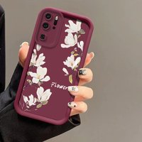White Flowers Case For Huawei P30 P50 P20 P40 Pro Lite P Smart Pro Shockproof Silicone Camera Lens Protection Soft Phone Cover