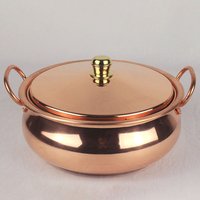 18cm/20cm/22cm/24cm Pure Copper Pot Household Handmade Binaural Cooking Pot Compatible Induction Gas Stoves Cookware with Cover