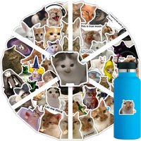 56pcs Kawaii Cat Meme Sticker Collection | UV-Coated Waterproof Decals for Journaling & Device AnimeWorlds Store