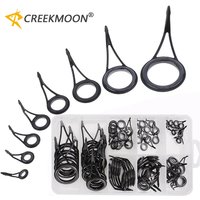75Pcs/Box Fishing Rod Guide Eye Rings Ceramic Rod Tip Tops Set Strong Fly Line Rings Guides Tips Repair Kit DIY Eye Rings 6#-30#