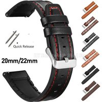 20mm 22mm Leather Watch Band for Seiko for Omega for Rolex Replacement Bracelet Men Women Quick Release Bracelet Waterproof Belt