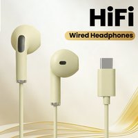 3.5mm/Type-C Wired Headphones In Ear HiFi Bass Earphones Wire Control Volume Adjustment With Microphone Earbuds Phones Headsets