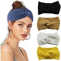 Winter Cycling Crochet Turban Colorful Women Weaving Cross Headband Knitting Warm Headwear Leopard Bowknot Turban FADAI01