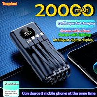 Taepiaai 20000mAh Power Bank Portable External Battery120W Fast Charging Portable Charger for IPhone Xiaomi Redmi Poco Powerbank