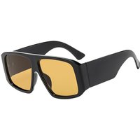 SO&EI Fashion Square Sunglasses Women Clear Gradient Shades UV400 Retro Men Wide Legs Trending Punk Sun Glasses