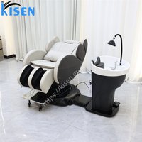 custom.Luxury Rotation Hair Washing Chair Modern Spa Salon Hair Washing Spa Therapy Thai Shampoo Massage Bed Barbersho