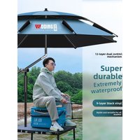 Woding 6th Generation Fishing Umbrella Mechanical Arm UV Protection Rainproof Large Fishing Umbrella Sunshade for Wild Fishing