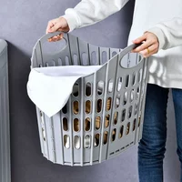 1pc Foldable Laundry Hamper, High Capacity & Portable, Durable Fabric, Space Saver, Collapsible Basket, Bathroom Organizer