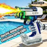 New Model Flame Throwing Spray Water Gun Fully Automatic Electric Multishot Interlocking Reloading Dual Mode Water Spraying