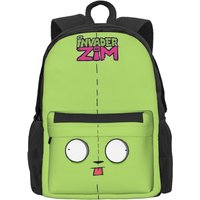 Invader Zim Gir Dib Green Dib Robot Backpack Mochila 3D Student School Bag Laptop Rucksack Boys Girls Large Travel Shoulder Bag