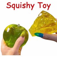 Squishy Green Apple Honey Cheese Knead Slow Rebound Soft Mochi Cheese Squeeze Toy Funny Anti-stress Sensory ADHD Autism Gifts