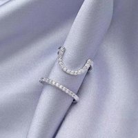 Geometric Open Adjustable Nail Ring Korean Fashion Rhinestones Fingertip Rings For Women Girls New Trendy Jewelry Party Gifts