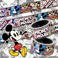5Meters/Roll Cartoon Disney Mickey Mouse Laser Tape Stickers Funny Anime Decal DIY Luggage Wall Notebook Kid Reward Sticker Gift