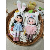 2026 Dula Doll Clothes Dress Piggy bunny stripes skirt hat Ob11 gsc Doll Accessories