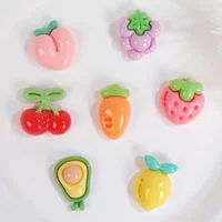 10/100pcs Glossy Resin Decor Fruit Accessories Strawberry Avocado Resin Diy Hair Accessories Headgear Headwear Decor Resin Acces
