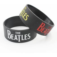 1Pc THE BEATLES Silicone Wristbands Rock Music Bands 1inch Wide Black Rubber Music Fans Rubber Bracelets &Bangles Gifts SH013