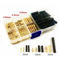 100pcs 2/3.5/4mm Gold Plated Banana Bullet Connectors Male Female Plug with Black Heat-Shrink Tube for RC Battery ESC Motor Part