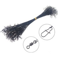 25pcs Fishing Line Leader Wire Fishing Leashs 15cm 20cm 25cm 30cm Anti-bite Wire Line with Swivel Snap Carp Fishing Accessories
