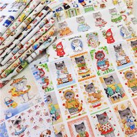 110CM Width Cartoon Uncle Cat Plain Weave 100% Cotton Fabric DIY Quilting Needlework Material Sewing Dress Kids Clothes Fabrics