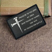 Psalms 144:1-2 Morale Tactical Patch Military Army Printed Hook Loop Patches for Clothing Backpack Stickers
