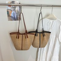 New Straw Woven Underarm Tote Bag for Women Large Capacity Casual Handbag Shoulder Bag Travel Vacation Beach Woven Tote Bags