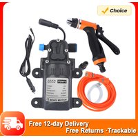 High Pressure Car Washing Machine Kit 12V Electric Pump Wash Sprayer 2 Modes Power Cable Hoses car washing pump and washer kit