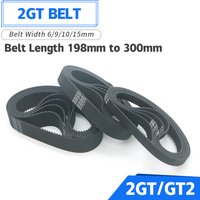 2GT Belt Width 6/10/15mm GT2 Timing Belt Closed Loop Rubber Perimeter 198mm~300mm Timing Synchronous Belt 3D Printer Belt Parts