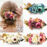 Beach Vacation Bohemian Flower Hair Combs Hairpin Women Girls Travel Photography Accessories Headdress Bridal Headwear Ornament