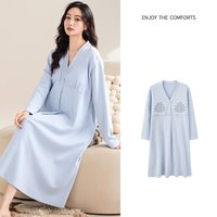 Maternity Nightgown With Padded Bra Spring/Summer Postpartum, Expectant Pregnant Woman Cotton Maternity Nightgown Dress