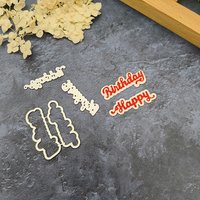 2025 New Arrival English Letter Happy Birthday Metal Cutting Dies for Scrapbook Knife Mould Blade Punch Card Making Stencils