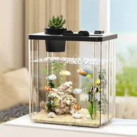 Aquarium Desktop Fish Tank Water Pump High Transparency Filter Landscaping Fishbowl Home Decorative Fish Terrarium