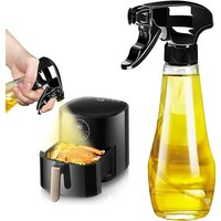 LMETJMA New Oil Sprayer 240ML Glass Olive Oil Sprayer Bottle with Rotatable Nozzle Oil Spritzer Oil Mister for Air Fryer JT164
