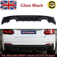 Glossy Black For BMW 2 Series F22 F23 M235i M240i M Sport 2014~2021 Rear Bumper Lower Diffuser Body Kit Spoiler Splitter M Performance