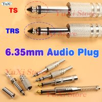 6.35mm/6.5mm TS TRS Mono Amplifier Plug 6.35 Stereo Metal Microphone Jack Plug-in Audio Connector for KTV 1/4Inch Male Jack