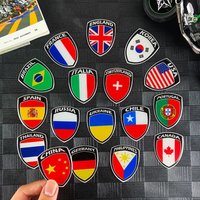 Welt-Nationalflaggen-Aufkleber, 3D-reflektierend, Motorradzubehör, Abzeichen-Aufkleber für Korea, Frankreich, Spanien, Brasilien, Chile, Ukraine, Italien