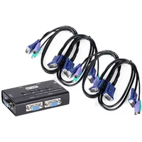 MT-460SL 4-Port VGA KVM Switch with PS/2 Mouse & Keyboard Manual Button Switching Includes Original Cable
