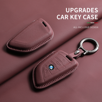 Full Flip Leather Car Key Case For BMW 1 3 5 7 Series 320i 530i 550i F20 F15 F16 F48 G20 G30 G01 G02 G05 G11 X1 X3 X4 X5 X6 F30