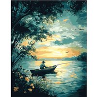 5D DIY Diamond Embroidery Painting Kit New Outdoor Fisherman Fishing Mosaic Art Adult Decoration Gift