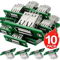 DIY Panel Mounting USB 2.0 with Fixed Board Connector Repair Charging Interface Socket Charging Port Soldering Connectors Jack