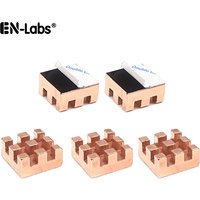 Pure Copper Heat Sink 10x10mm Small Heatsink Chipset IC Radiator for Memory RAM MOS w/ 9448A Thermal Adhesive Tape - 5PCS/Lot