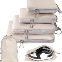 Set/6 pcs Compressible Packing Travel Storage Bag Cubes Waterproof Suitcase Nylon Portable With Handbag Luggage Organizer