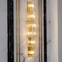 Luxury Hotel Lobby Large Big Crystal Wall Lamp for Club Hall Villa Living Room Office Banquet Indoor Lighting Fixtures