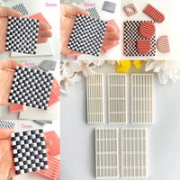 Soft Pottery Polymer Clay Cutters DIY Lattice Stripe Earring Shape Making Tool Polymer Clay Mold Checkerboard making tools