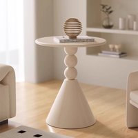 Light Luxury Sofa Side Living Room Household Small Coffee Table Retro Wrought Iron Bedside Storage Balcony Small Round Table