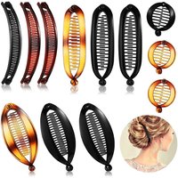 3-12 Piece Set of Banana Hair Clips, Classic Comb, Large Double Comb Fishtail Hair Clip, Banana Ponytail Clip for Women